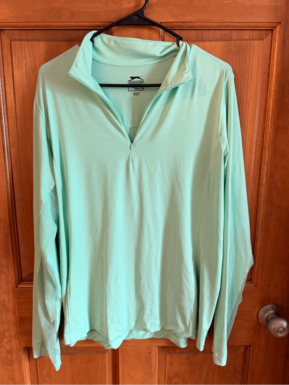 Mint Green Long-Sleeve Quarter-Zip Golf Top